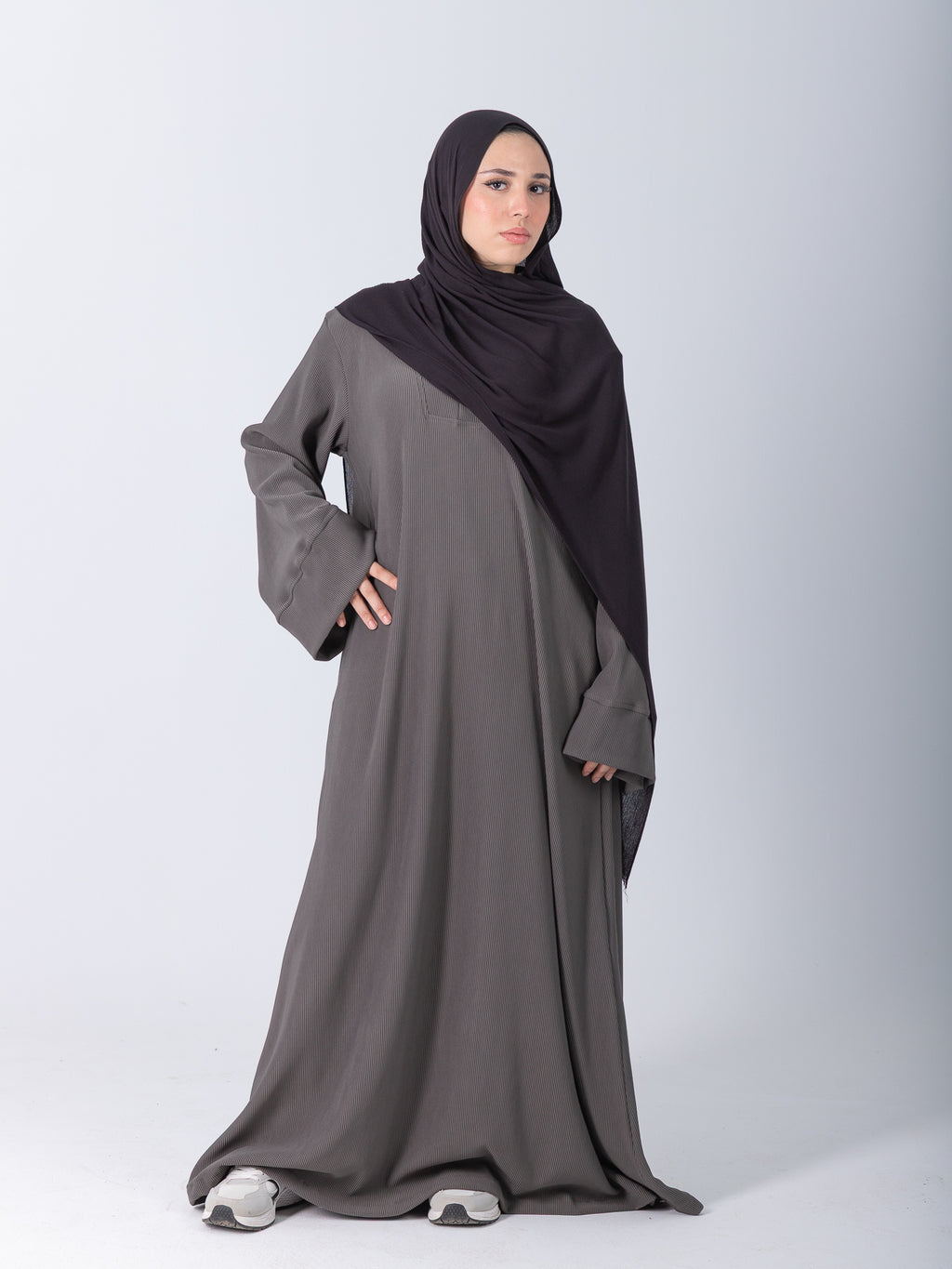 YOSR Classic Wide Abaya - Grey