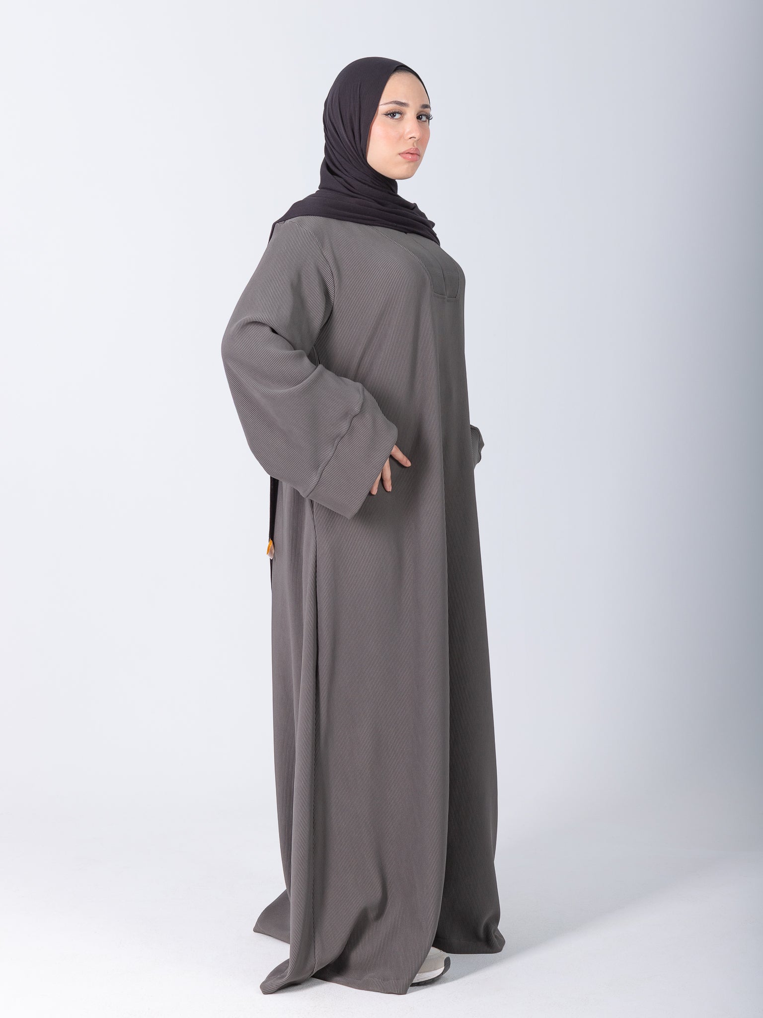 YOSR Classic Wide Abaya - Grey