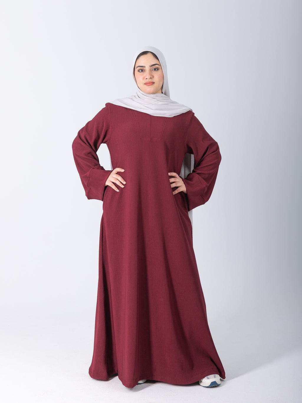 YOSR Classic Wide Abaya - Burgundy